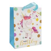 Tragetasche Happy Birthday Einhorn A5 bunt 