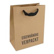 Geschenktasche Eigenhändig verpackt A5 braun