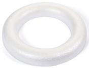 Weißer runder Ring aus leichtem Material. Glatte Oberfläche ohne Muster.