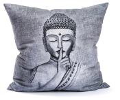 Kissen Buddha 44 x 44 cm grau