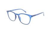 Brillenfassung in Blau. Modisches, leichtes Design. Große, ovale Gläser. Schmale Bügel.