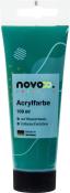 Grüne Acrylfarbe in einer 100 ml Tube. Auf Wasserbasis, brillante Farbtöne.