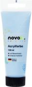 Acrylfarbe in hellblau, 100 ml Tube. Wasserbasis, brillante Farbtöne.