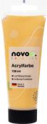 Gelbe Acrylfarbe in einer 100 ml Tube. Auf Wasserbasis, brillante Farbtöne.