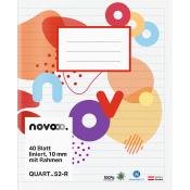 NOVOOO Quartheft 40 Blatt liniert 10 mm mit Rahmen Nr. 52-R