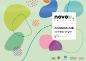 Zeichenblock mit buntem, abstraktem Design. A4, 18 Blätter, 100 g/m², aus 100% Recyclingpapier.