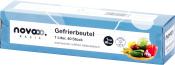 Paket mit Gefrierbeuteln. Inhalt: 40 Stück, 1 Liter. Farbe: Blau. Geeignet für Temperaturen bis -40 °C. Abgebildete Gemüse auf der Verpackung.