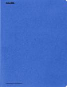 Blaue Dreiflügelmappe aus Recyclingkarton. Schlichte, einfarbige Oberfläche.