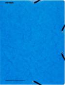 NOVOOO Dreiflügelmappe A4 Pressspan mit Gummizug blau