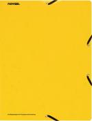 NOVOOO Dreiflügelmappe A4 Pressspan mit Gummizug gelb