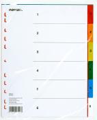 NOVOOO Register A4 Zahlen 1-6 überbreit mehrere Farben