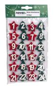 NOVOOO Seasons Sticker mit Adventkalender-Zahlen 1-24 rot/grün