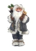 NOVOOO Seasons Santa mit Bär und Rucksack 45 cm grau