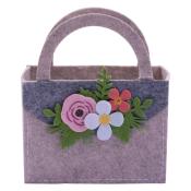 NOVOOO Filztasche mit Blumenverzierung 14 x 20 cm bunt