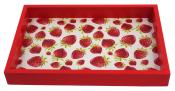 NOVOOO Seasons Summer Dekotablett Erdbeere 20 x 30 x 3,5 cm rot/weiß
