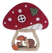 NOVOOO Standdeko Pilzhaus mit Igel 20 x 2 x 17,5 cm