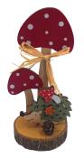 NOVOOO Standdeko Pilz mit Igel 19 x 2 x 8,5 cm