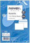 NOVOOO Basic Kuverts C6 114 x 162 mm mit Haftstreifen 25 Stück