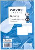 NOVOOO Basic Kuverts C6 mit Haftstreifen 100 Stück weiß