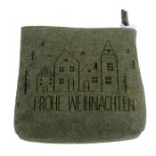 NOVOOO Seasons Filztasche Frohe Weihnachten 15 x 13 cm grün