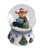 NOVOOO Seasons Schüttelkugel mit Rentier und Tannenbäumen Ø 6 cm