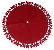 NOVOOO Seasons Christbaum-Decke mit Sternen aus Filz rot