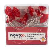 NOVOOO Seasons LED-Lichterkette Lippen rot