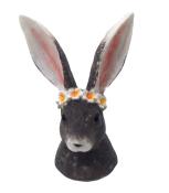 NOVOOO Seasons Standdeko Hasenkopf mit Blumenkranz