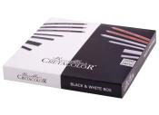 CRETACOLOR Zeichenset - Black & White Box, in Holzkassette, 25-teilig 