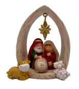 Krippe mit goldenem Stern 8,3 x 4,6 x 7,9 cm bunt