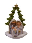 Heilige Familie vor Tannenbaum 8,2 x 3,6 x 6,3 cm