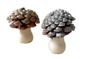 Deko Tannenzapfen-Pilz 5 cm braun