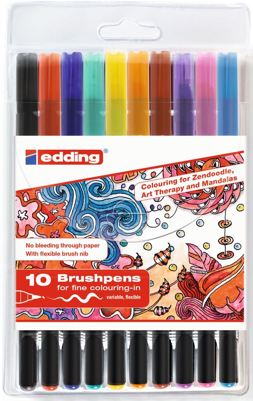 EDDING 1340 10er-Set Brushlettering Starterset mehrfarbig