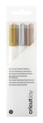 Set mit drei permanenten metallic Markern in gold, silber und braun. Verpackung ist transparent.