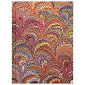 Muster in warmen Farben, geschwungene Formen. Sieht aus wie eine künstlerische Papiermarmorierung.