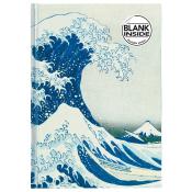Notizbuch Hokusai: The Great Wave A5 176 Seiten blanko blau
