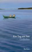 Buchcover mit dem Titel 'Ein Tag am See'. Abbildung eines Bootes auf ruhigem Wasser mit zwei Personen.