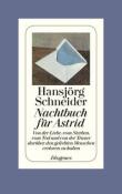 Buchcover mit dem Titel 'Nachtbuch für Astrid'. Grafisches Design mit einem offenen Umschlag und einem blauen Blatt.
