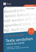 Christiane Bößel: Texte verstehen - Schritt für Schritt Klasse 5-7 - geheftet