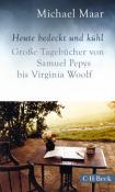 Buchcover mit dem Titel 'Heute bedeckt und kühl'. Autor Michael Maar, Hintergrund mit Landschaft und Himmel.