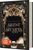 Buchcover mit dem Titel 'Silent Secrets'. Schwarz mit goldenen Verzierungen und dem Hinweis auf die Bestseller-Autorin.