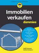 Buchcover mit dem Titel 'Immobilien verkaufen für Dummies'. Grafisches Element in Form eines Hauses.