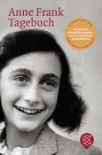 Buchcover von Anne Frank Tagebuch. Schwarz-weißes Porträt eines Mädchens mit lächelndem Gesicht.