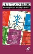 Buchcover mit dem Titel 'J.R.R. Tolkien Briefe'. Bunte Briefmarken und ein stilisiertes Symbol sind abgebildet.