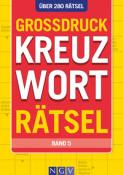 Buchcover mit rotem Titel 'GROSSDRUCK KREUZWORTRÄTSEL'. Gelber Hintergrund. Hinweis auf über 280 Rätsel. Band 5.