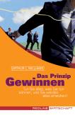 Buchcover mit dem Titel 'Das Prinzip Gewinnen'. Darstellung eines Mannes in Anzug, der eine Ziellinie überquert.