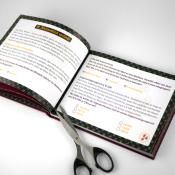 Ein offenes Buch mit dem Titel 'Unsterblich verliebt'. Es enthält Fragen und Informationen zu rechtlichen Themen.