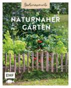 Buchcover mit dem Titel 'Naturnaher Garten'. Darstellung eines grünen Gartens mit Pflanzen und einem Holzzaun.