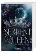 Buchcover von 'Serpent Queen'. Dunkler Hintergrund mit einer Krone und einer Schlange.
