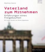 Buchcover mit dem Titel 'Vaterland zum Mitnehmen'. Hintergrund zeigt das Brandenburger Tor.